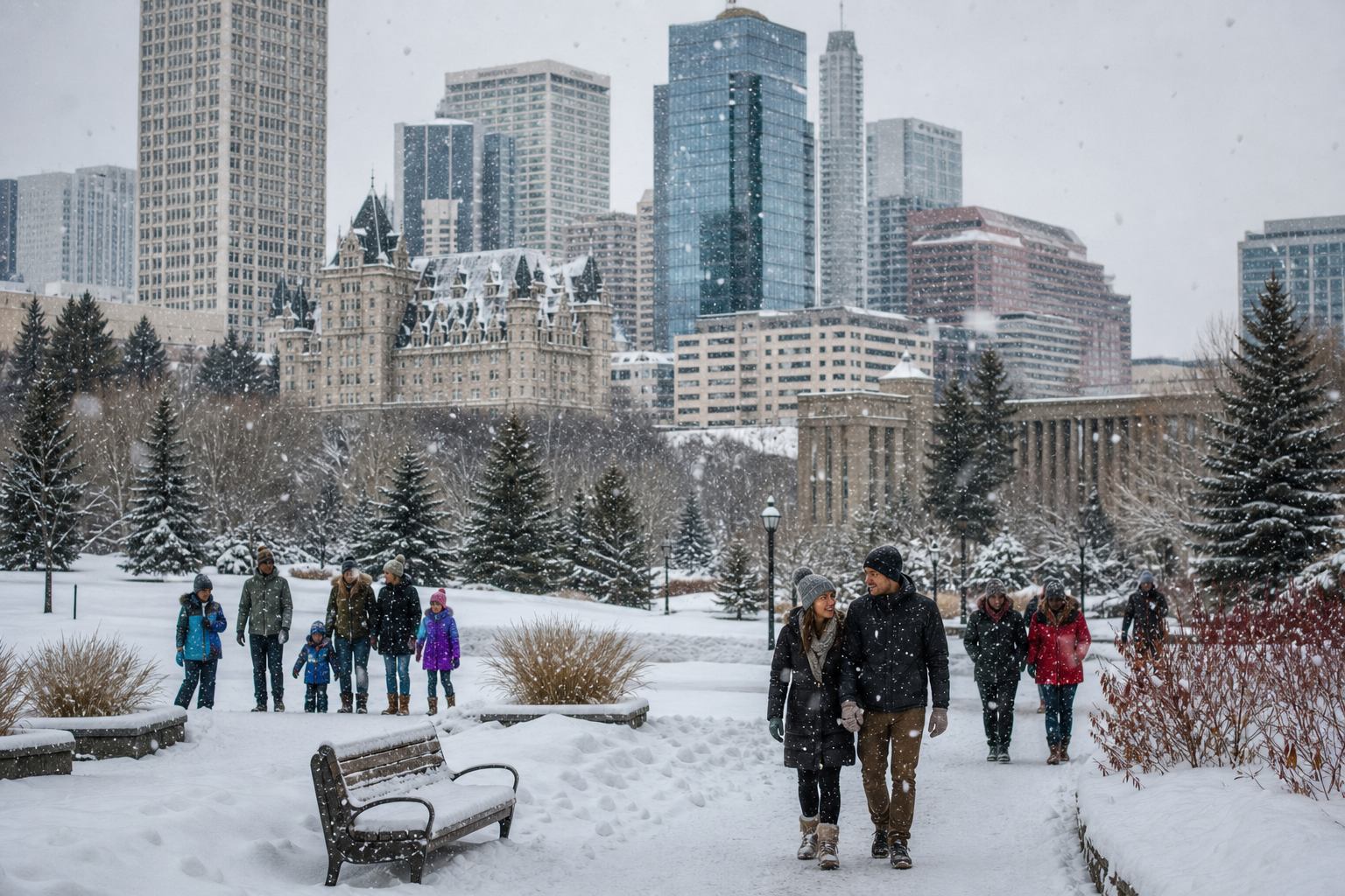 A wintery landscape in Edmonton