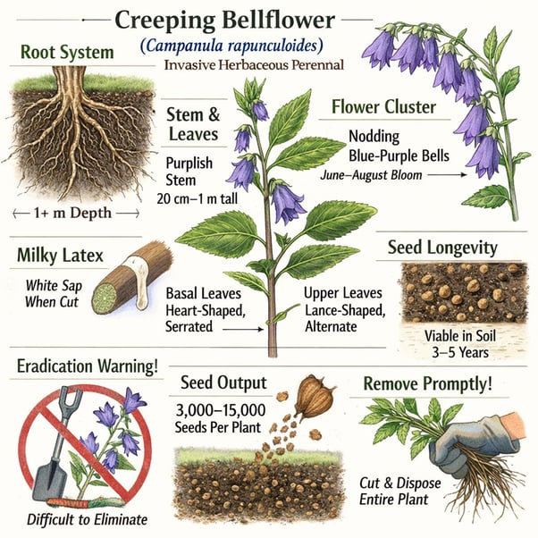 Creeping Bellflower Diagram